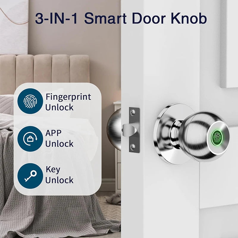 KemEgy SmartTouch™ 3-in-1 Fingerprint Door Lock with an Anti-theft function.