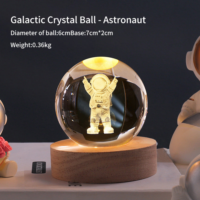 Crystal Ball Galaxy Night Light Decoration 3D Laser
