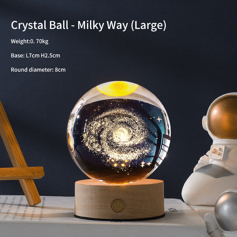 Crystal Ball Galaxy Night Light Decoration 3D Laser