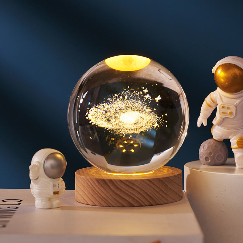 Crystal Ball Galaxy Night Light Decoration 3D Laser