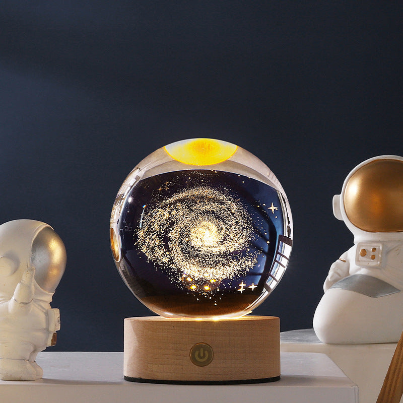 Crystal Ball Galaxy Night Light Decoration 3D Laser