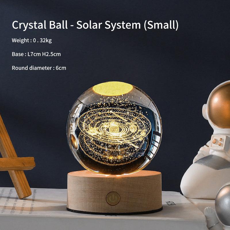 Crystal Ball Galaxy Night Light Decoration 3D Laser