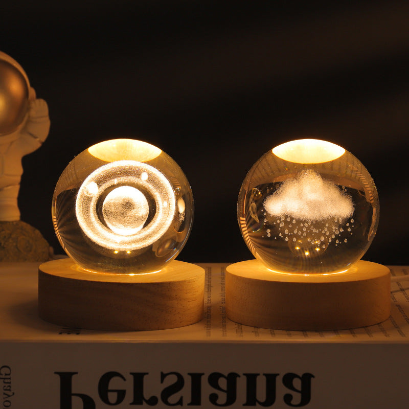 Crystal Ball Galaxy Night Light Decoration 3D Laser