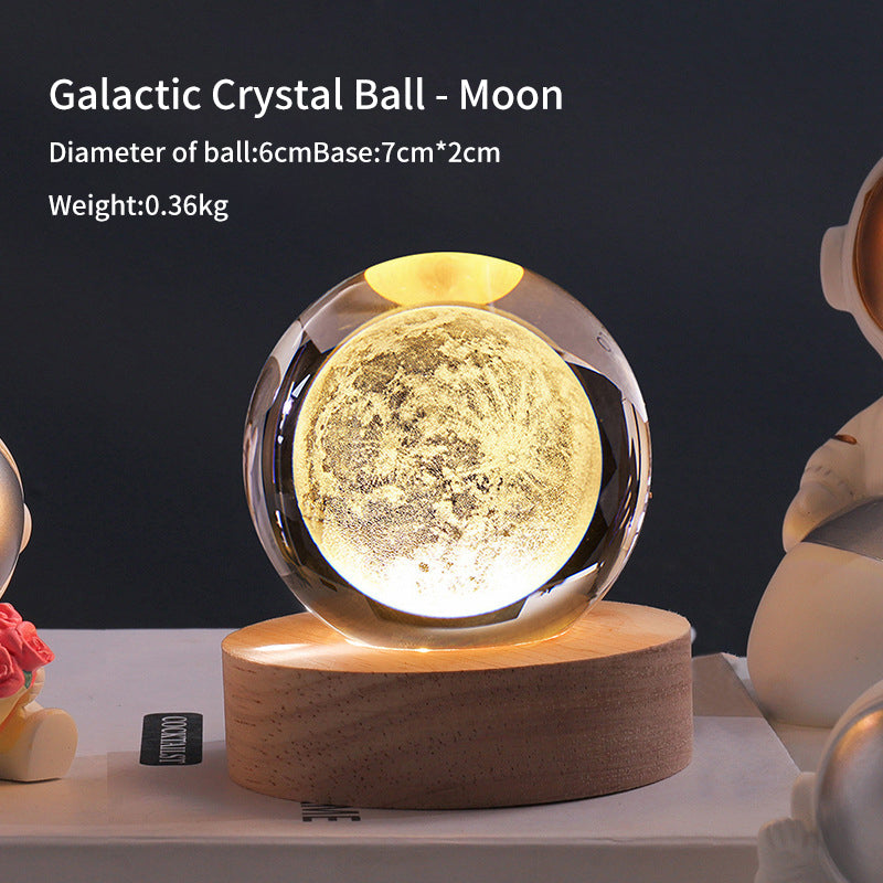 Crystal Ball Galaxy Night Light Decoration 3D Laser
