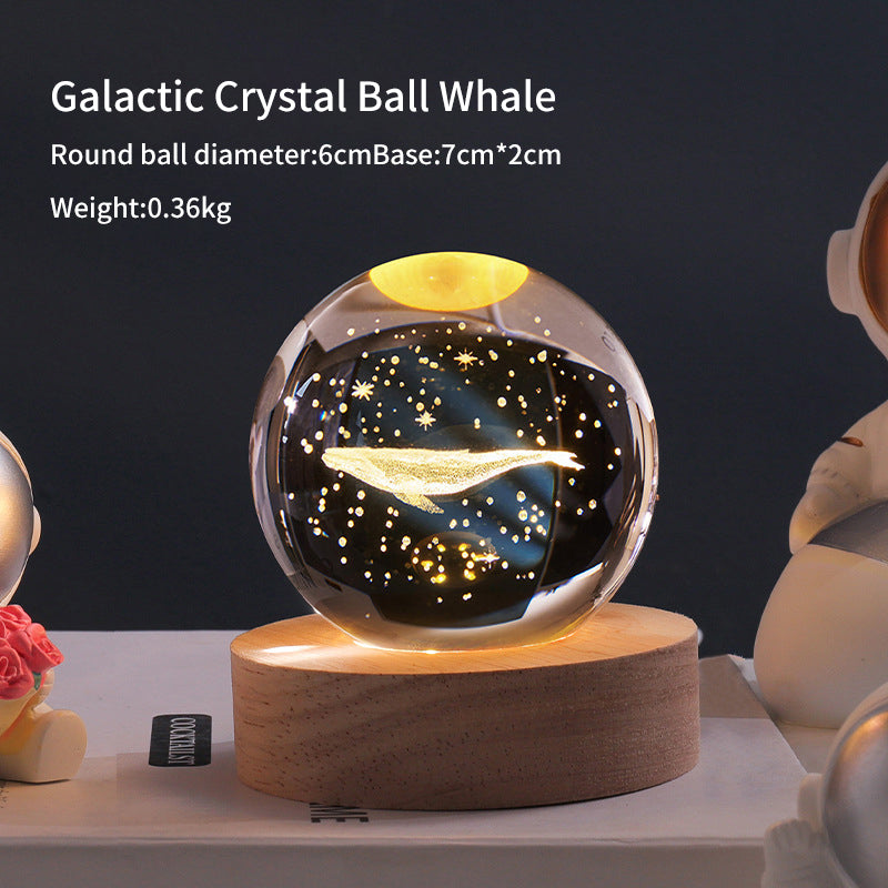Crystal Ball Galaxy Night Light Decoration 3D Laser