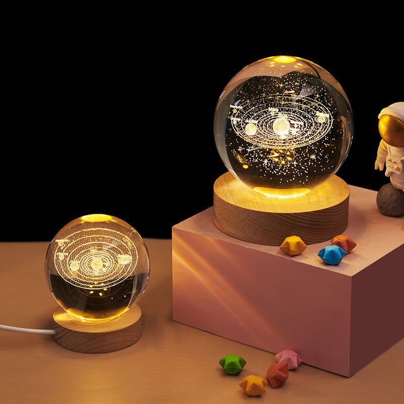 Crystal Ball Galaxy Night Light Decoration 3D Laser