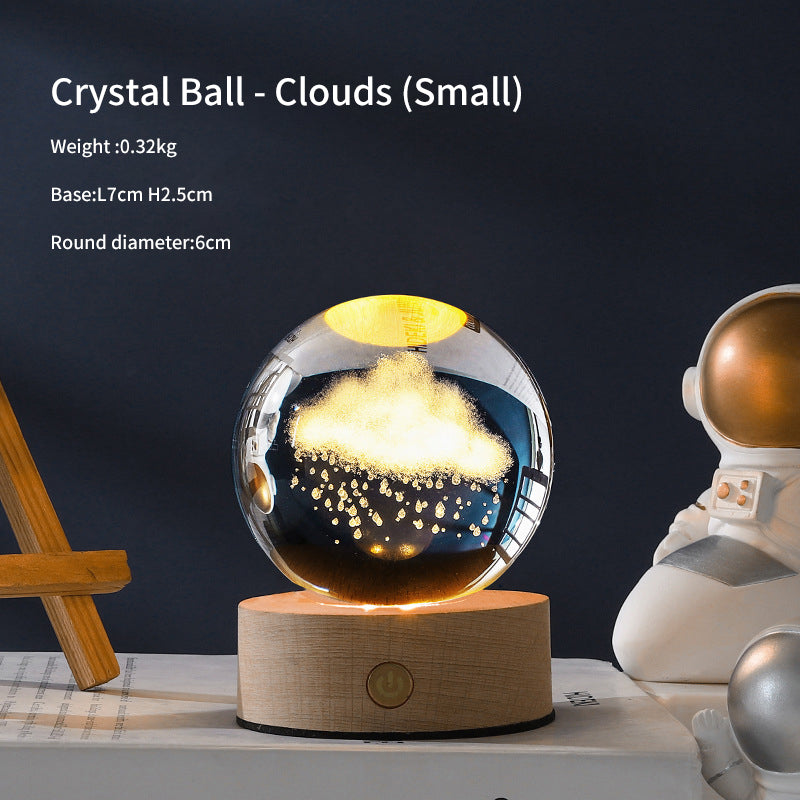 Crystal Ball Galaxy Night Light Decoration 3D Laser
