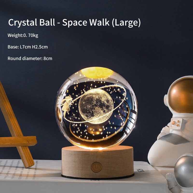 Crystal Ball Galaxy Night Light Decoration 3D Laser