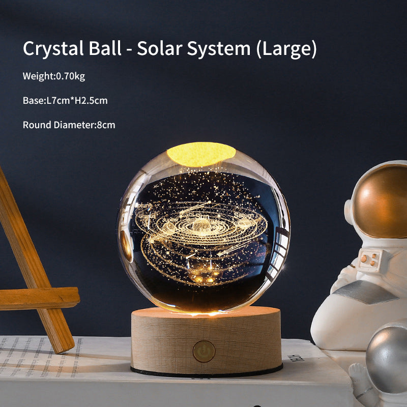 Crystal Ball Galaxy Night Light Decoration 3D Laser