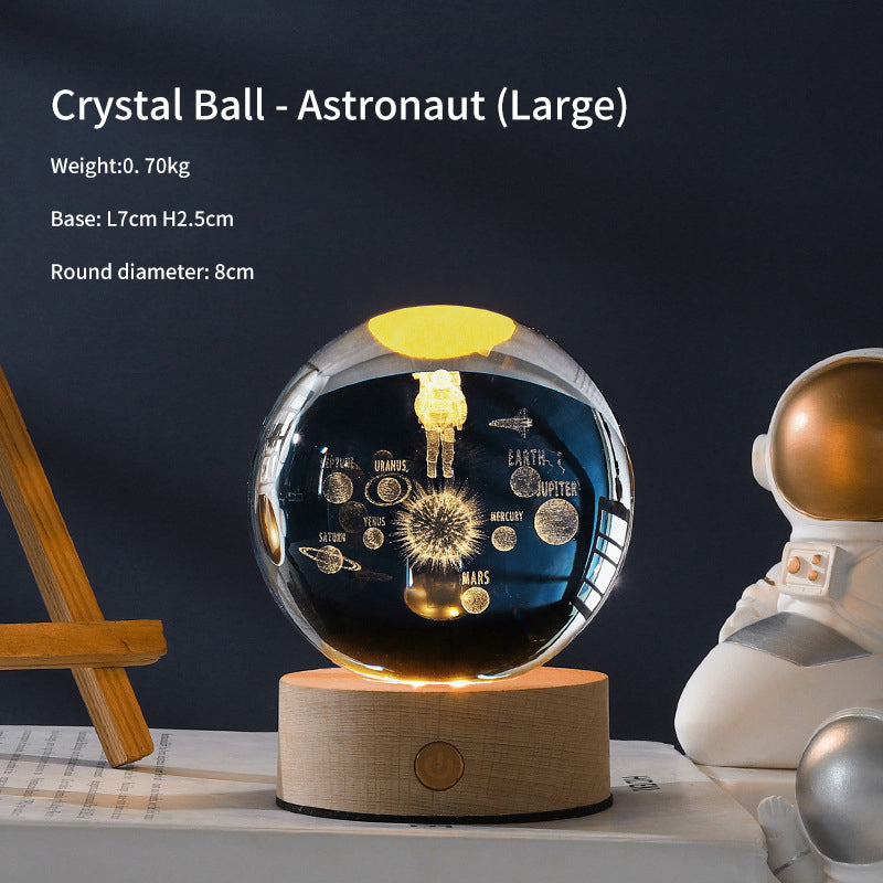 Crystal Ball Galaxy Night Light Decoration 3D Laser