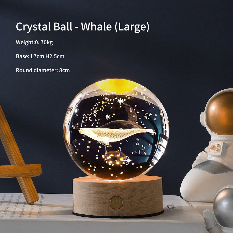 Crystal Ball Galaxy Night Light Decoration 3D Laser