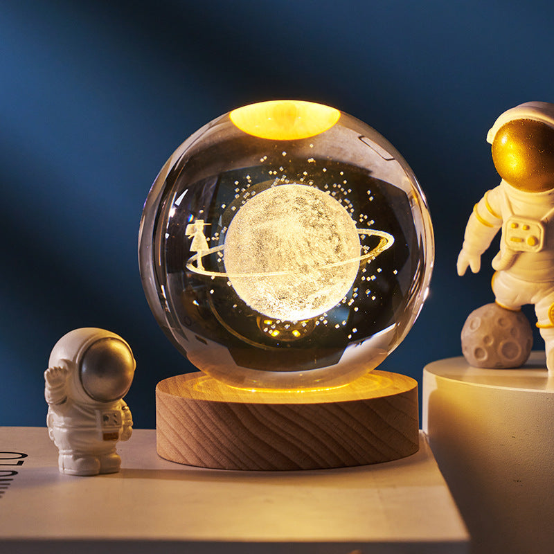 Crystal Ball Galaxy Night Light Decoration 3D Laser