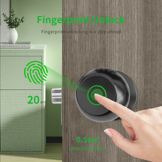 Fingerprint Door Lock, Smart Fingerprint Door Knob with Lock, Biometric Door knob with App Control & Key
