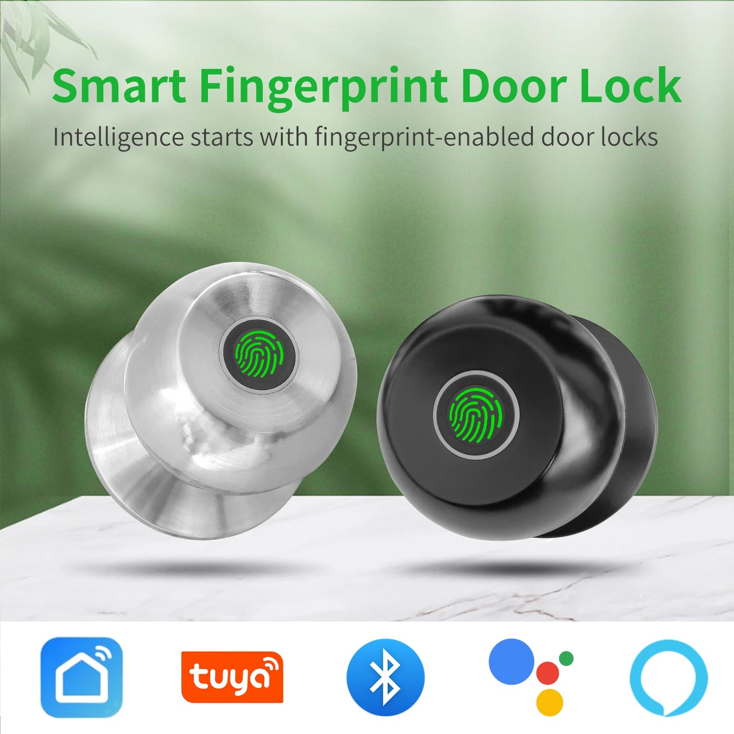 Fingerprint Door Lock, Smart Fingerprint Door Knob with Lock, Biometric Door knob with App Control & Key